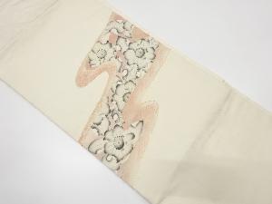 流水に辻ヶ花模様刺繍名古屋帯